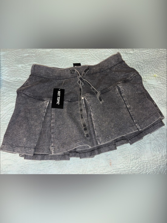 Hot Topic Dresses & Skirts - Hot Topic Washed Black Layered Drawstring Mini Skirt